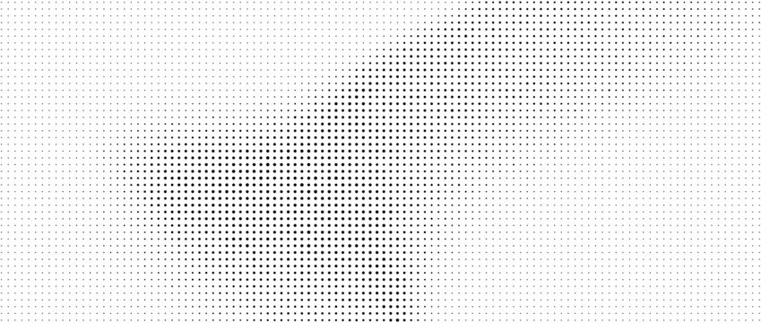 Halftone pattern with small black dots on a white background creating a gradient effect
