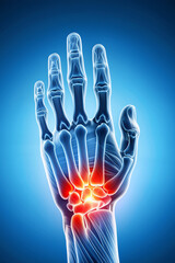 Naklejka premium Human finger joints medical illustration showing skeletal structure and joint awareness 