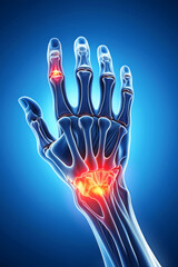 Naklejka premium Hand anatomy artwork emphasizing finger joint structure and wellness education 