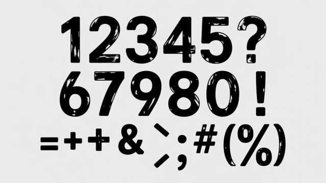 Mysterious combination of numbers and symbols arranged in a grid pattern Vector