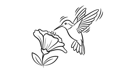 Fototapeta premium Hummingbird flying towards a flower