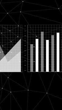 Loader filling, UI panel splitting and animating charts while map fading for tech insights