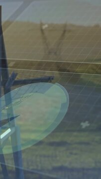 Vertical video: On startup HUD appearing on pane sliding upward and rotating petal annotating tower