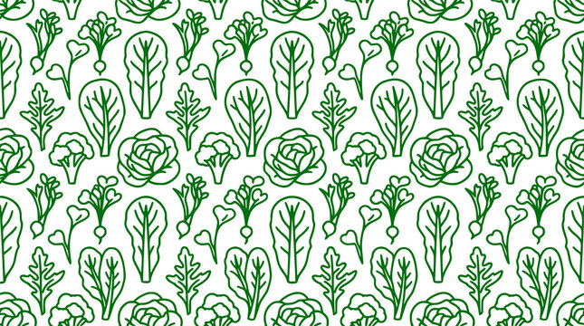 Green Organic Vegetable Seamless Pattern