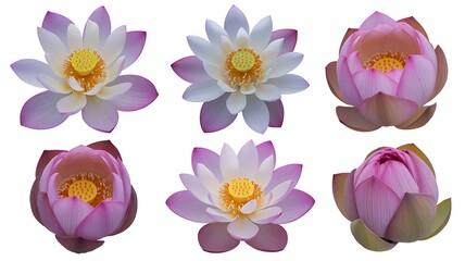 Naklejka premium set of purple and white flowers