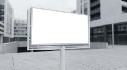 Fototapeta premium Blank Urban Billboard Mockup In Modern Plaza.
