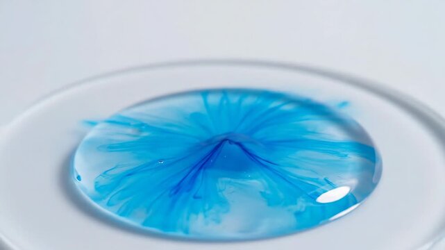 Blue Molecular Ink Diffusion in Clinical Liquid Medium