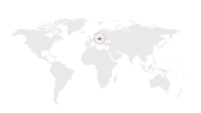 Czech Location on World Map with Pin Marker Illustration