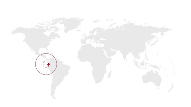 Ecuador Map Highlight Zoom Animation Geography Concept