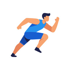 Naklejka premium Athletic Man Running Fast, Sprinting, Sports, Healthy Lifestyle, Action