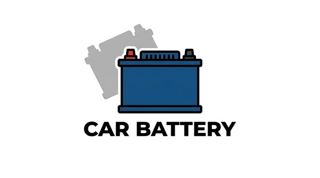 Car battery with map background.