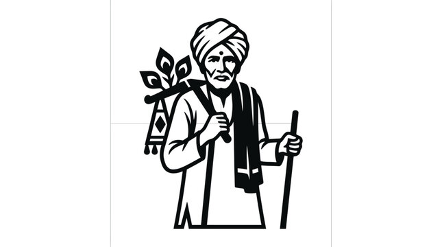 Great Saint Balu Mama Maharashtra Religious Cultural Vector Illustration