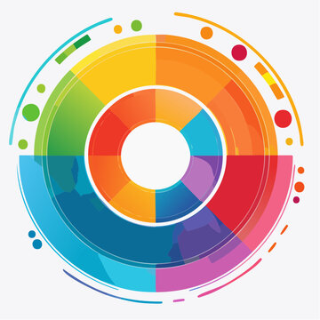 Vibrant color wheel with rainbow hues.