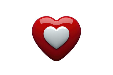 Obraz premium Two hearts nesting 3d rendering symbol of love and passion for valentine's day romance and affection with transparent background