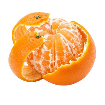Peeled tangerine with peel