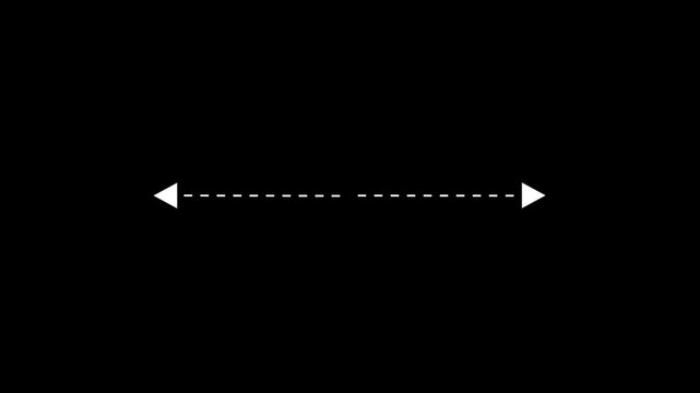 center expanding line with dual arrows stretch animation minimal ui.