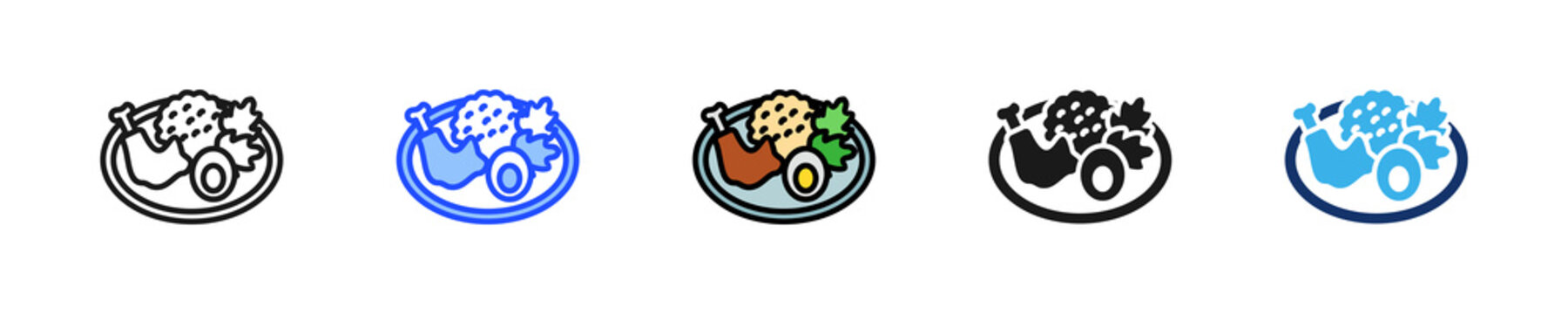 Liwet Rice Icon Collection With Multiple Styles