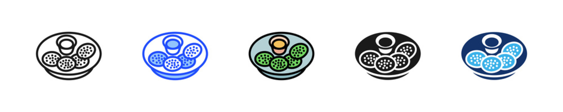 Serabi Pancake Icon Collection With Multiple Styles