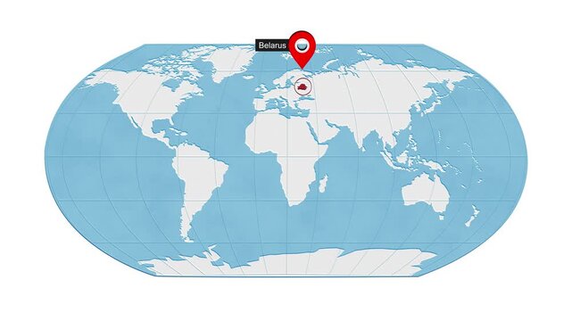 Belarus Map Highlight Zoom Animation Geography Concept