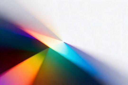 Colorful light spectrum on white surface