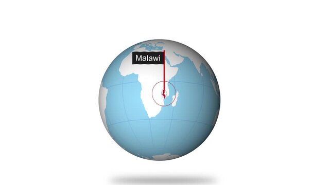 Malawi Map Pointer with Global Context