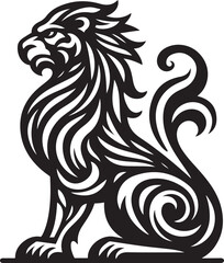Fototapeta premium Lion, symbol of the Chinese zodiac. Vector illustration