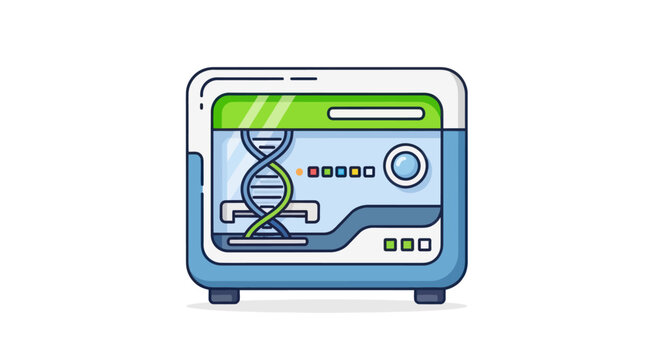 Biotechnology DNA Sequencer Machine, Genetic Research Lab Equipment, Science Icon