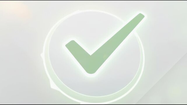 Green checkmark on gray background.