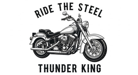 Obraz premium Classic Motorcycle Thunder King Ride the Steel.