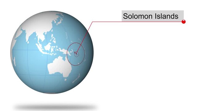 Solomon Map Pin on World Map Animation