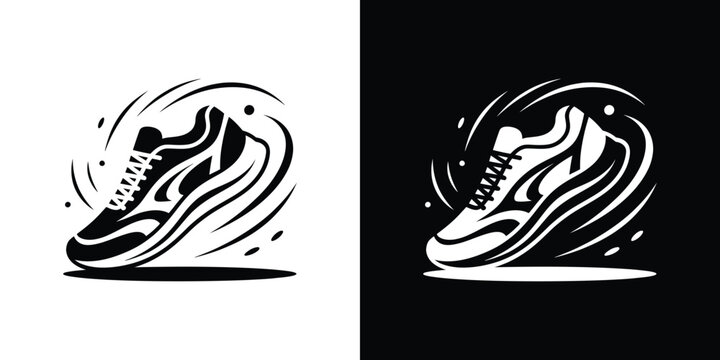 Minimalist black and white of a sneaker sole with tread pattern minimalist monochrome footwear detail