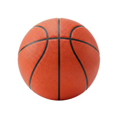 Fototapeta premium Orange basketball with black lines on a transparent background.
