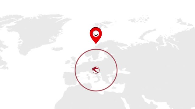 Croatia Location Pin on World Map for Travel Concept