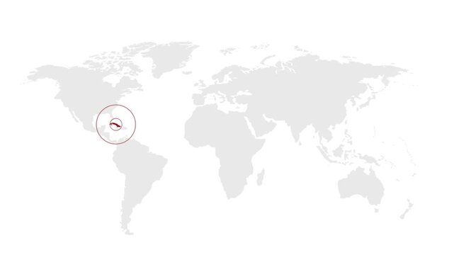 Cuba Location on World Map with Pin Marker Illustration