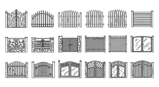 collection of fence and gate designs ornate wrought iron to simple wood