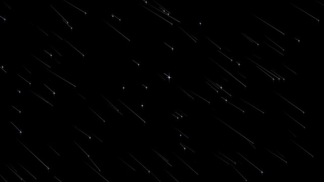 Computer generated rain from flying comets with long tails. many Abstract particle of meteorites hi-tech design celebration background brief intro or opener for a movie, video, trailer, or teaser ad.