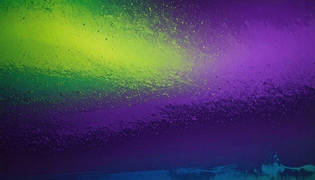Fundo abstrato vibrante com gradiente de cores n&eacute;on verde, roxo e azul, exibindo uma textura gelada ou granulada.