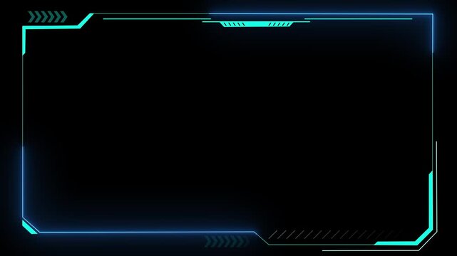 4K 3D Futuristic viewfinder Futuristic HUD video frame Digital technology plexus lines background. template. Frame element. viewfinder Interference 3D Illustration Modern banner games movies