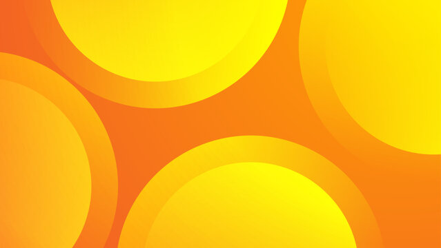 Energetic orange and yellow abstract background featuring overlapping circles and vibrant solar orbs with warm geometric gradients