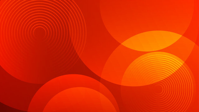 Vibrant red and orange abstract background with geometric circles and ripple patterns