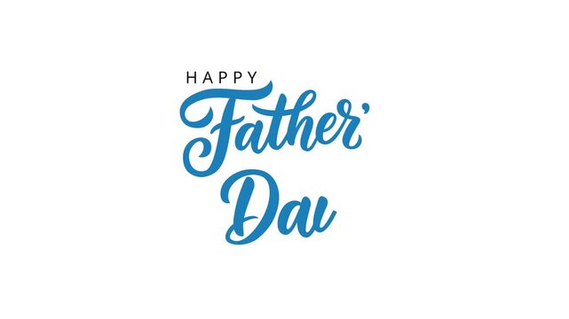 Happy Father's Day text animated with mustache icon for Father's Day celebration