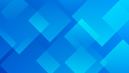 Obraz premium Modern blue background with overlapping transparent squares and soft gradients