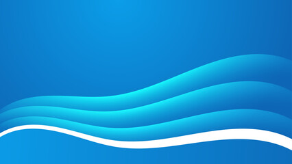 Obraz premium Minimalist blue gradient background featuring smooth flowing waves and elegant curved shapes for modern corporate presentation or web header design
