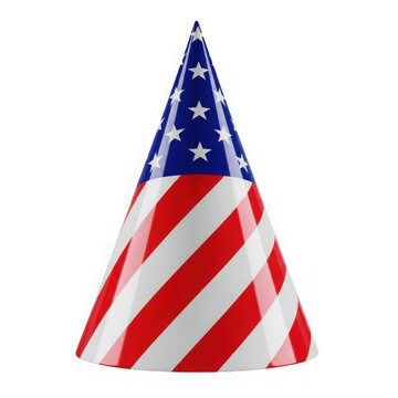 A stylized triangular illustration of the american flag with bold red and white stripes isolated on transparent background