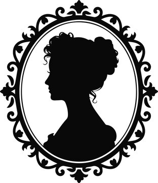 Cameo brooch product mockup with oval frame
