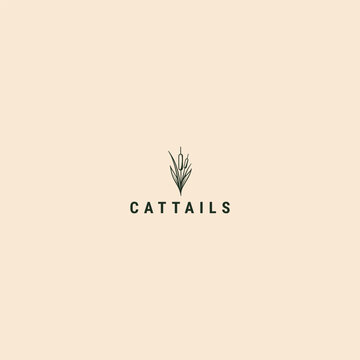 Cattails logo style icon design template vector illustration