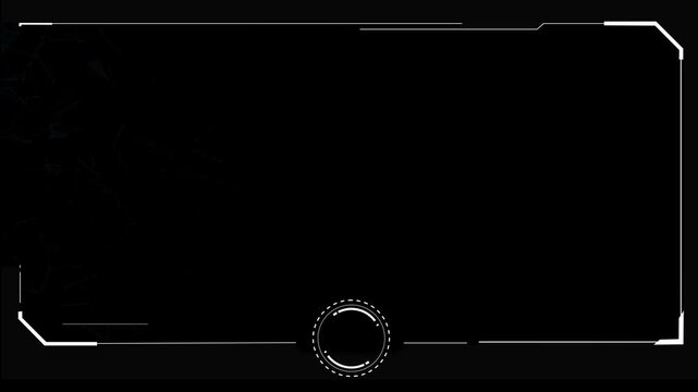 Futuristic HUD video frame Digital technology plexus lines background. Display loading data, moving graph frame, circle interface. futuristic motion graphic element static scientific games movies.
