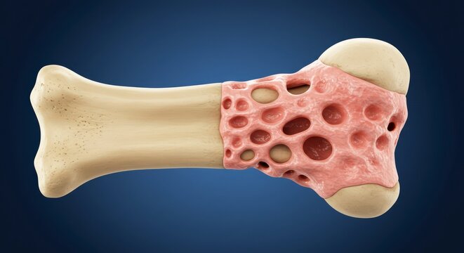 Bone with osteoporosis damage.