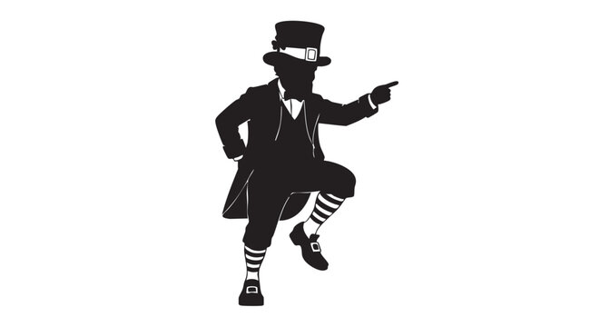 Dapper gentleman in dynamic pose with top hat and striped socks in monochrome for luxury branding