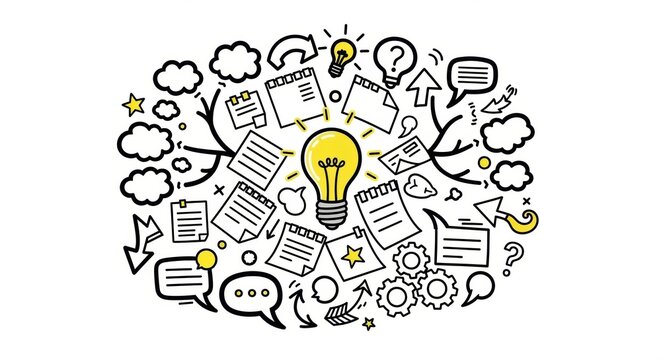 Dynamic Idea Generation and Creative Thinking A Visual Representation of Brainstorming, Problem-Solving, and Innovation Processes with Thought Elements